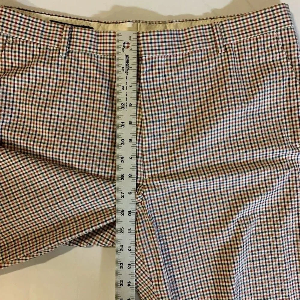 J.‎ Crew Men's Searsucker 100% Cotton Flat Front Slash Pocket Pants Size 34x30